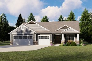 Ranch Exterior - Front Elevation Plan #1064-70