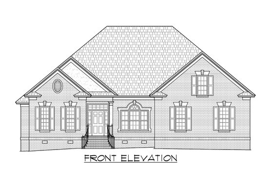 Exterior - Front Elevation 3 for Traditional House Plan #1054-86 - 3 bed, 2.5 bath