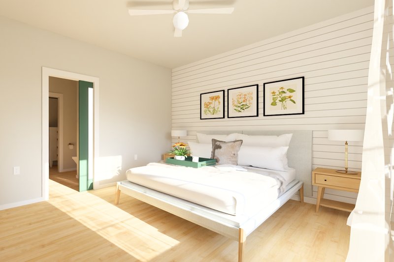 House Blueprint - Interior - Master Bedroom 1 for Farmhouse House Plan #126-247 - 3 bed, 2 bath