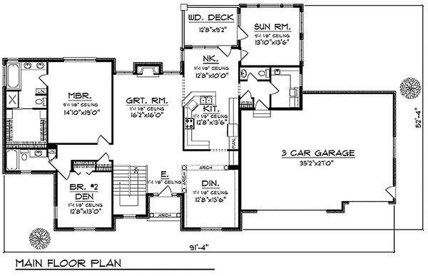 Home Plan - Traditional Floor Plan - Main Floor Plan #70-620