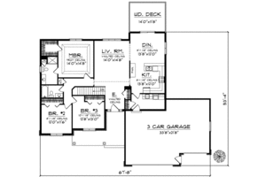 Floor Plan - Main Floor for Traditional House Plan #70-610 - 3 bed, 2 bath