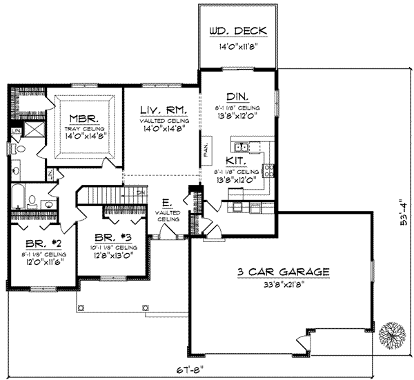 Dream House Plan - Traditional Floor Plan - Main Floor Plan #70-610