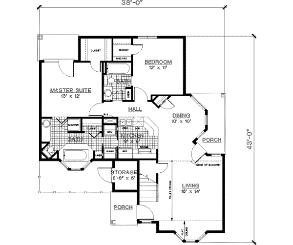 House Plan Design - European Floor Plan - Main Floor Plan #45-185