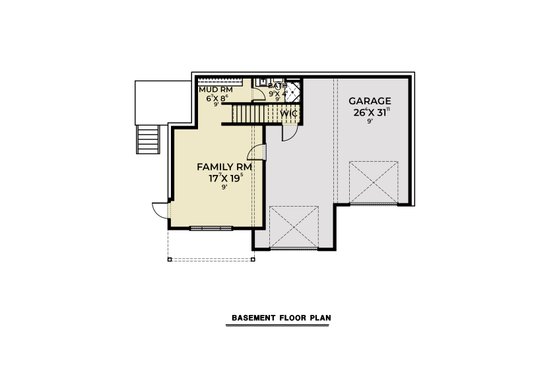 Floor Plan - Lower Floor for Contemporary House Plan #1070-145 - 3 bed, 3 bath
