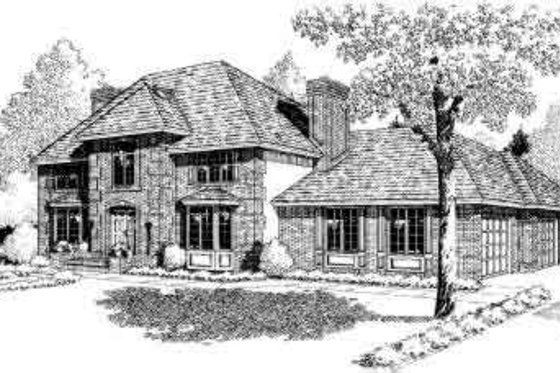 Exterior - Front Elevation for European House Plan #312-249 - 3 bed, 2.5 bath