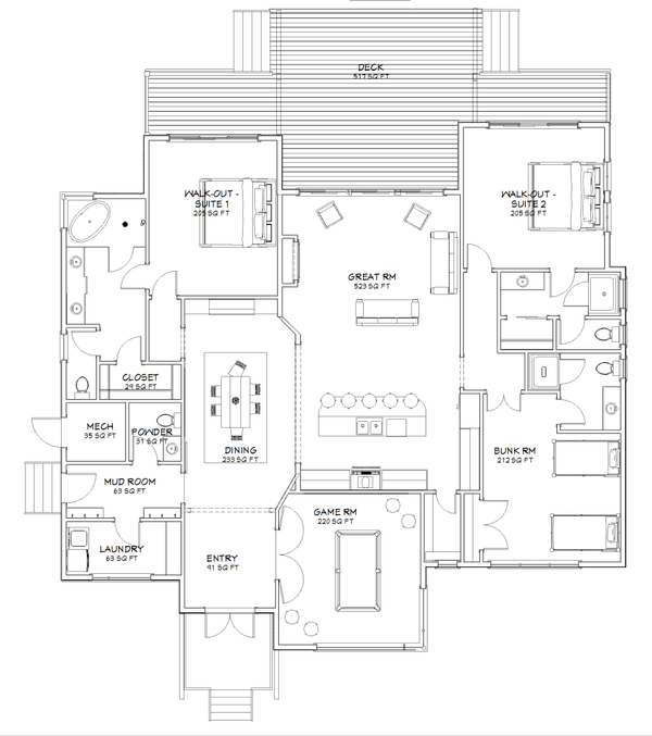 Farmhouse Floor Plan - Main Floor Plan #1109-21