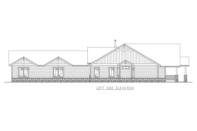 House Design - Exterior - Other Elevation for Farmhouse House Plan #117-1035 - 4 bed, 3 bath