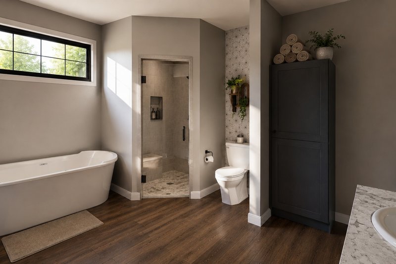 Dream House Plan - Interior - Master Bathroom 2 for Barndominium House Plan #1064-487 - 2 bed, 2 bath