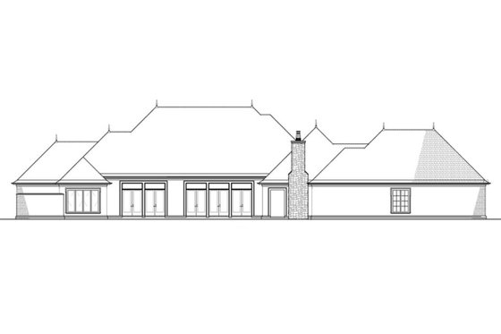 Exterior - Rear Elevation 3 for European House Plan #923-74 - 5 bed, 5.5 bath
