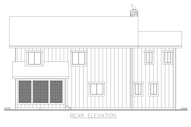 House Plan Design - Exterior - Rear Elevation for Traditional House Plan #117-939 - 5 bed, 2.5 bath