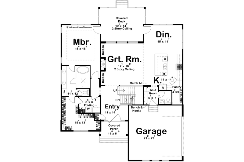 Architectural House Design - Floor Plan - Main Floor for Mediterranean House Plan #455-790 - 4 bed, 3.5 bath