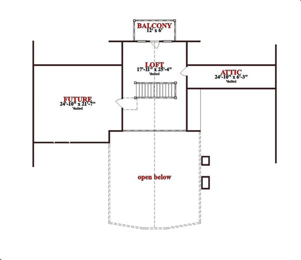 Craftsman Floor Plan - Upper Floor Plan #63-342