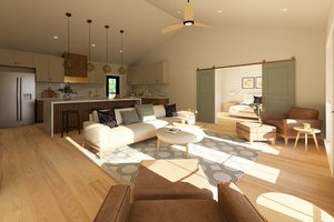Interior - Family Room 1 for Farmhouse House Plan #126-238 - 2 bed, 2 bath