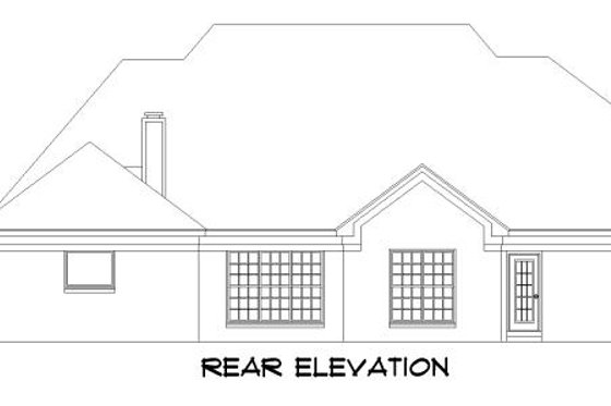 Exterior - Rear Elevation for Traditional House Plan #424-287 - 5 bed, 3 bath