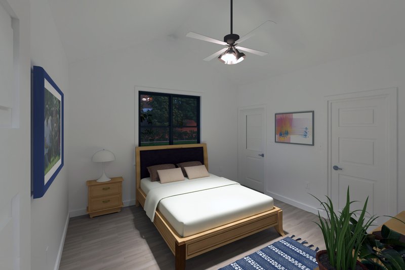 Architectural House Design - Interior - Master Bedroom for Farmhouse House Plan #1111-19 - 1 bed, 1.5 bath