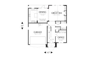 Floor Plan - Main Floor for Traditional House Plan #48-522 - 3 bed, 2.5 bath