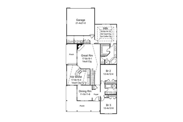Home Plan - Ranch Floor Plan - Main Floor Plan #57-659