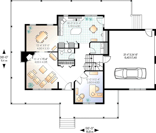 Country Floor Plan - Main Floor Plan #23-369