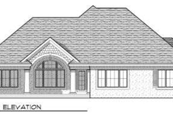 Exterior - Rear Elevation for European House Plan #70-668 - 2 bed, 2 bath