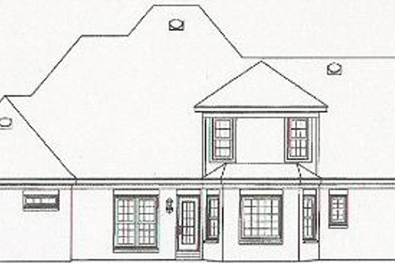 Exterior - Rear Elevation for European House Plan #81-546 - 4 bed, 3.5 bath