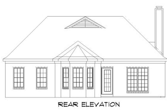 Exterior - Rear Elevation for Traditional House Plan #424-164 - 3 bed, 2 bath
