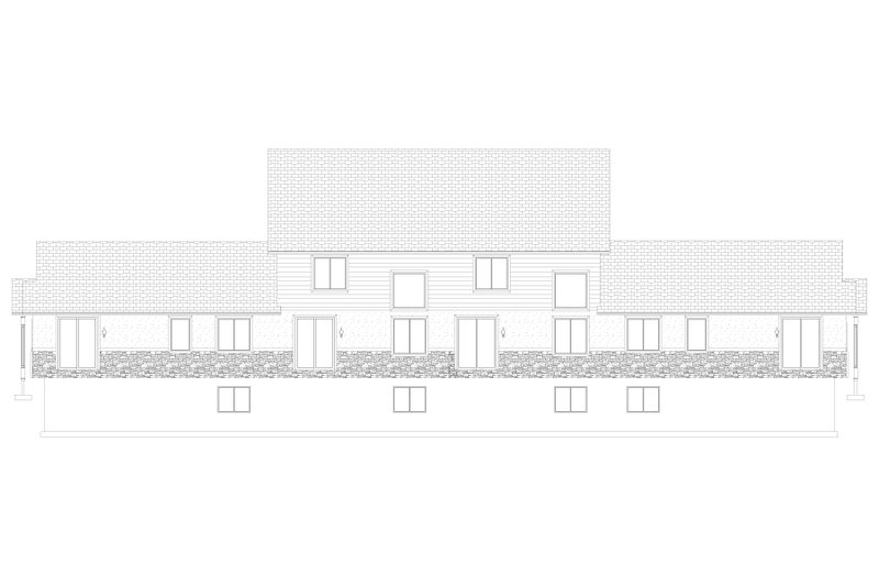 Dream House Plan - Exterior - Rear Elevation 1 for Traditional House Plan #1060-335 - 10 bed, 12 bath