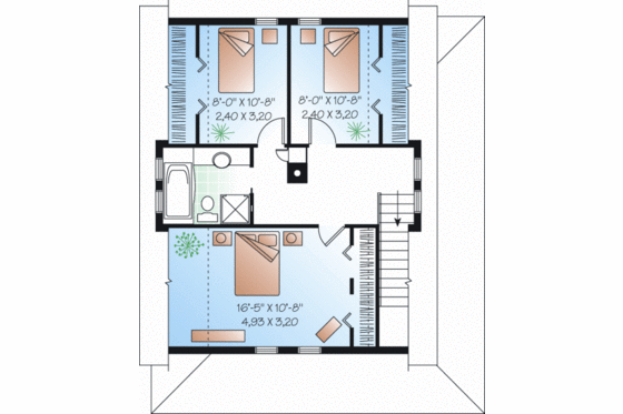 Floor Plan - Upper Floor for Country House Plan #23-2239 - 3 bed, 1.5 bath