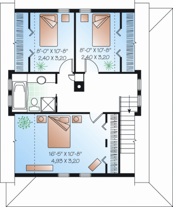 House Design - Country Floor Plan - Upper Floor Plan #23-2239