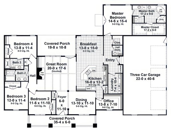 Farmhouse Floor Plan - Main Floor Plan #21-646