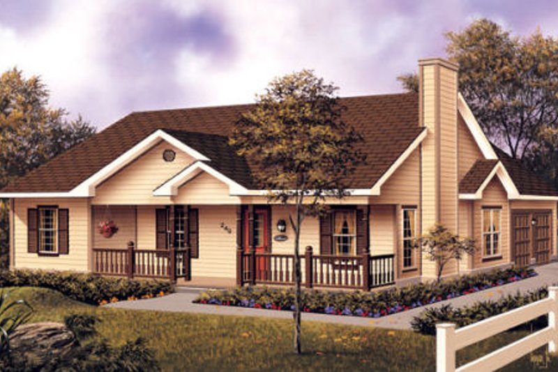 Home Plan - Exterior - Front Elevation 4 for Farmhouse House Plan #57-117 - 3 bed, 2 bath