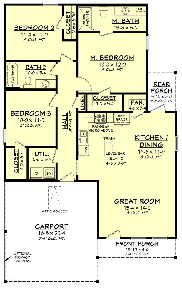 Architectural House Design - Ranch Floor Plan - Main Floor Plan #430-308