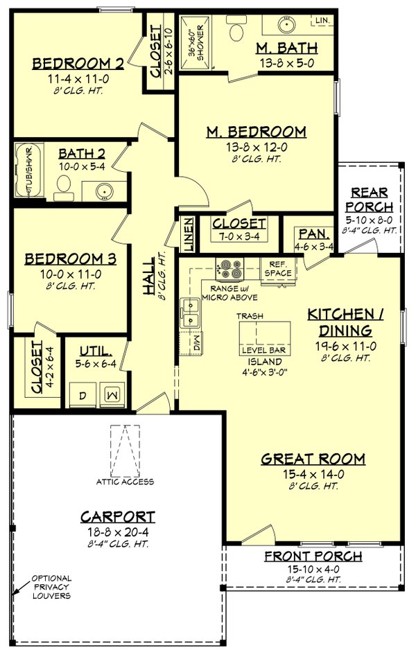 House Design - Ranch Floor Plan - Main Floor Plan #430-308