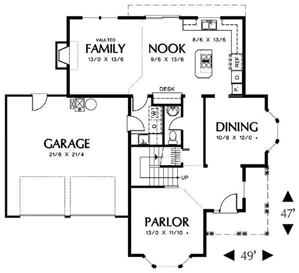 Home Plan - Farmhouse Floor Plan - Main Floor Plan #48-210