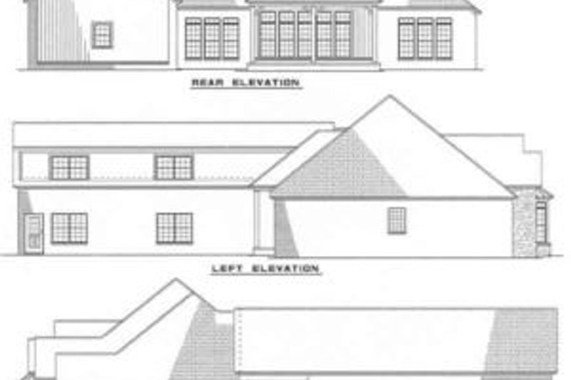House Plan Design - Exterior - Rear Elevation for Traditional House Plan #17-243 - 4 bed, 4 bath