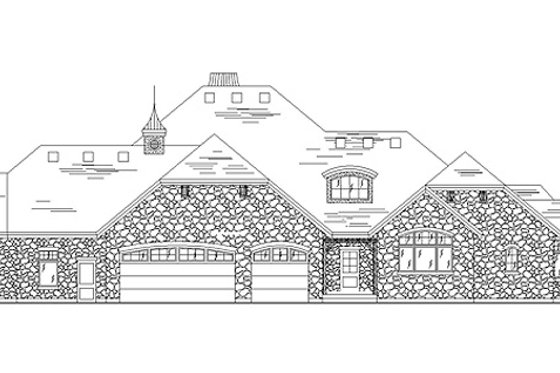 Exterior - Rear Elevation for Traditional House Plan #5-335 - 4 bed, 4.5 bath