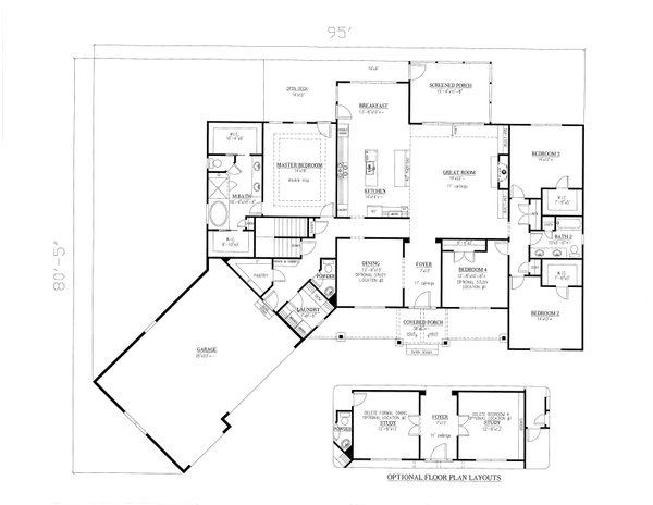 Craftsman Floor Plan - Main Floor Plan #437-87