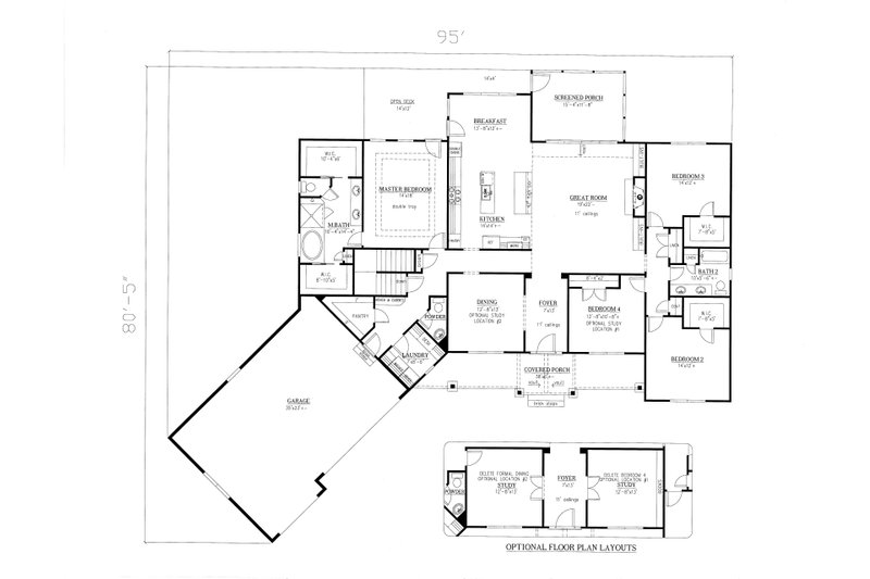 Home Plan - Floor Plan - Main Floor for Craftsman House Plan #437-87 - 4 bed, 2.5 bath