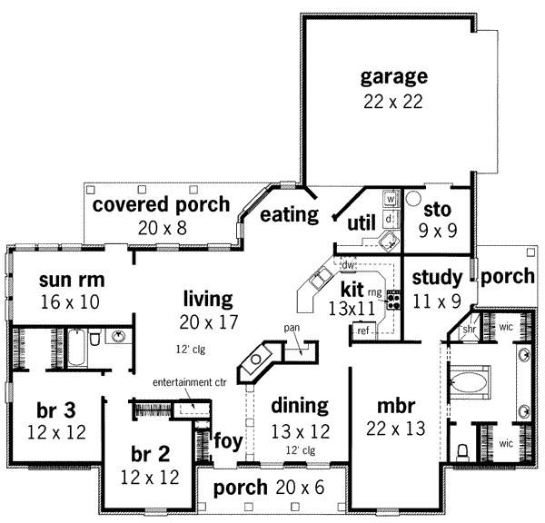 European Floor Plan - Main Floor Plan #45-137