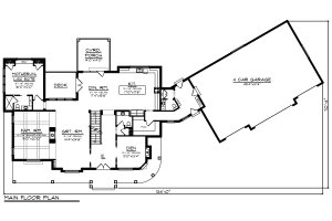 Floor Plan - Main Floor for Country House Plan #70-1488 - 5 bed, 4.5 bath