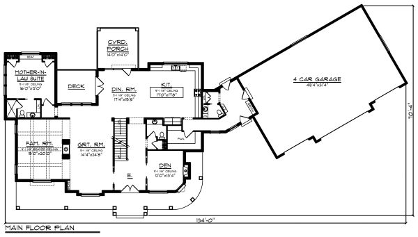 House Plan Design - Country Floor Plan - Main Floor Plan #70-1488