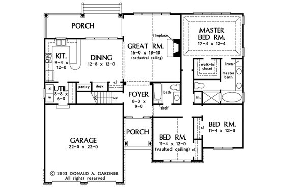 Floor Plan - Main Floor for European House Plan #929-53 - 3 bed, 2 bath