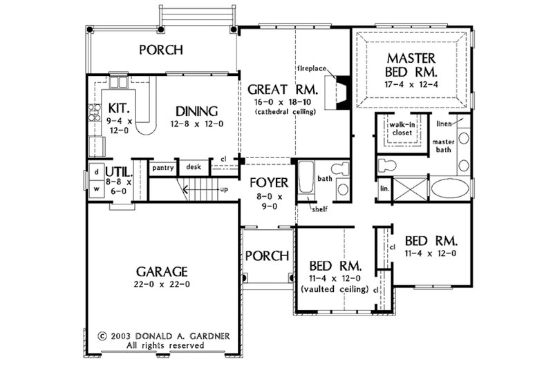 Home Plan - Floor Plan - Main Floor for European House Plan #929-53 - 3 bed, 2 bath