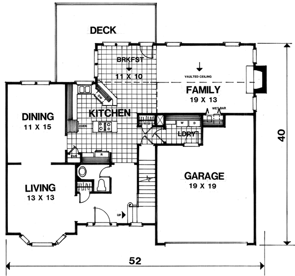 House Design - Traditional Floor Plan - Main Floor Plan #30-348
