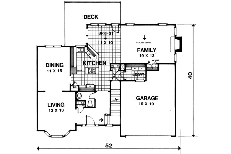 House Plan Design - Floor Plan - Main Floor for Traditional House Plan #30-348 - 4 bed, 2.5 bath