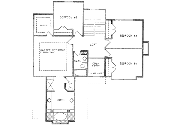 Tudor Floor Plan - Upper Floor Plan #6-205