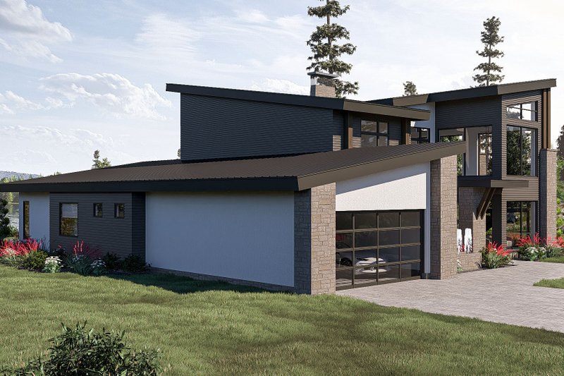 House Blueprint - Exterior - Other Elevation 1 for Modern House Plan #455-356 - 3 bed, 2.5 bath