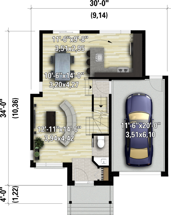 House Plan Design - Contemporary Floor Plan - Main Floor Plan #25-4890