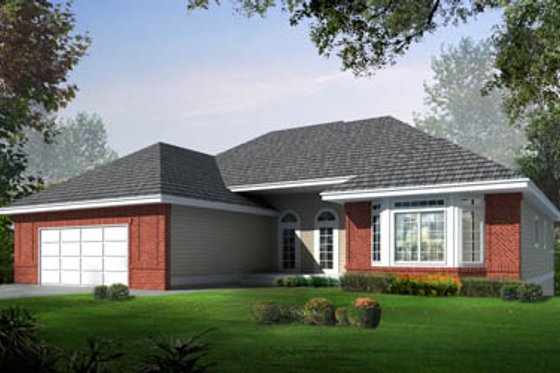 Exterior - Front Elevation for Traditional House Plan #100-438 - 2 bed, 2 bath