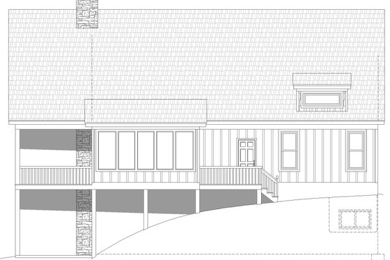 Exterior - Rear Elevation for Country House Plan #932-661 - 3 bed, 2.5 bath