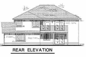 Exterior - Rear Elevation for European House Plan #18-217 - 3 bed, 2 bath